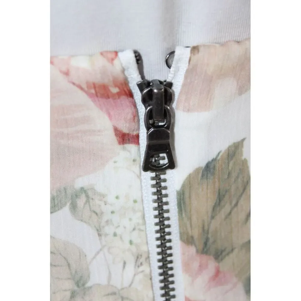 Alice + Olivia Women Flare Skirt Long Multicolor Floral Zip Polyester Size 4
